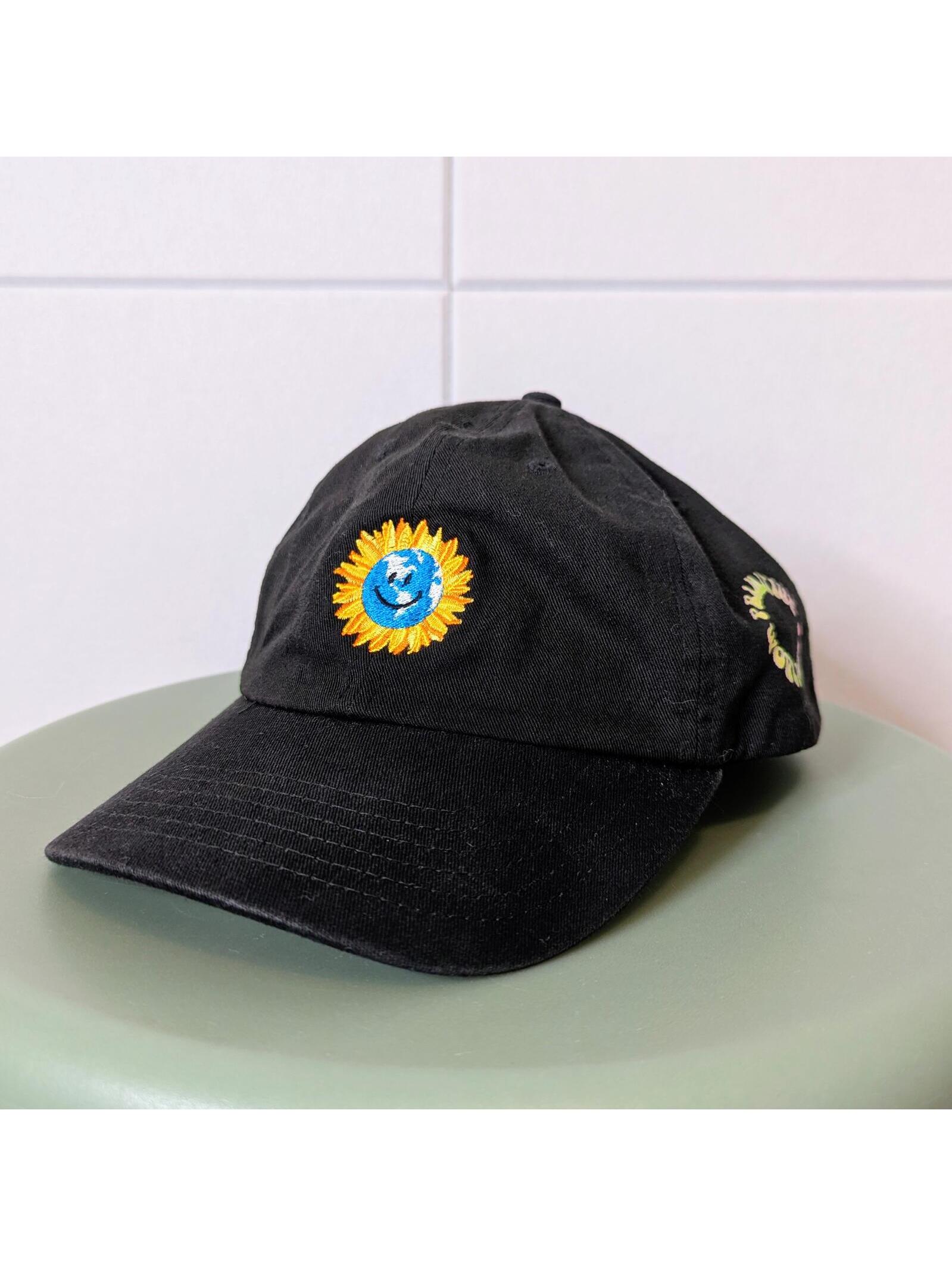 Primitive Skateboarding Sunflower Earth Embroidered Dad Hat